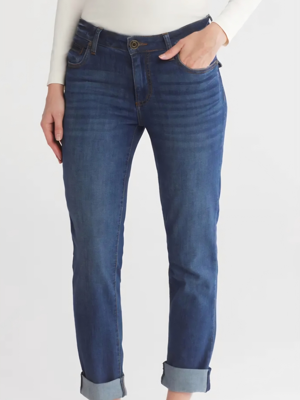 Kut from the Kloth Women's Boyfriend Jeans in Deep Blue Wash